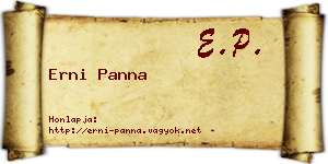 Erni Panna névjegykártya